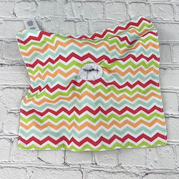 Boppy Elephant Lovey Baby Security Blanket Aqua Finger Puppet Chevron Satin Back - Picture 4 of 8